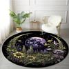 Round Farm Road Area Rug for Kids Car Track Print Soft Comfortable Non Slip Washable Play Mat Crawling Mat for Bedroom Playroom