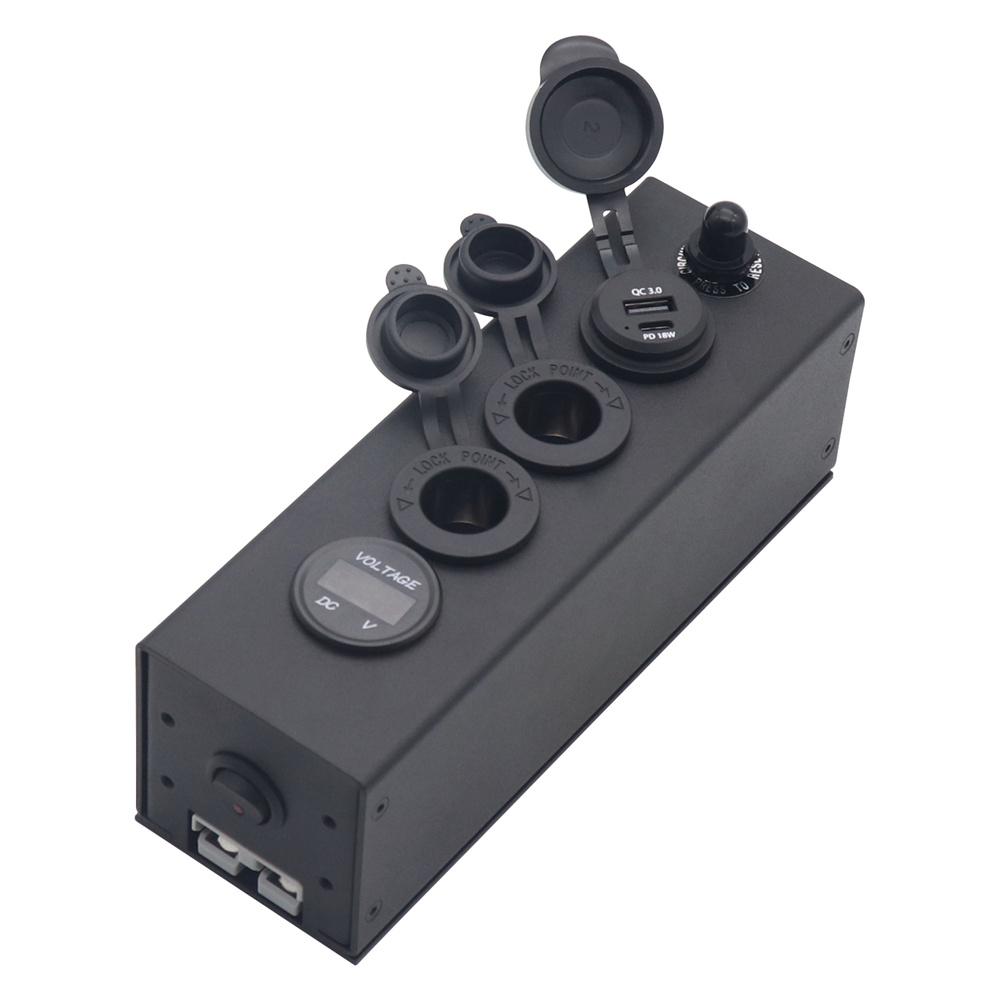 12/24V Control Box With Power Sockets USB+TYPE-C 8AWG Anderson Plug Replacement