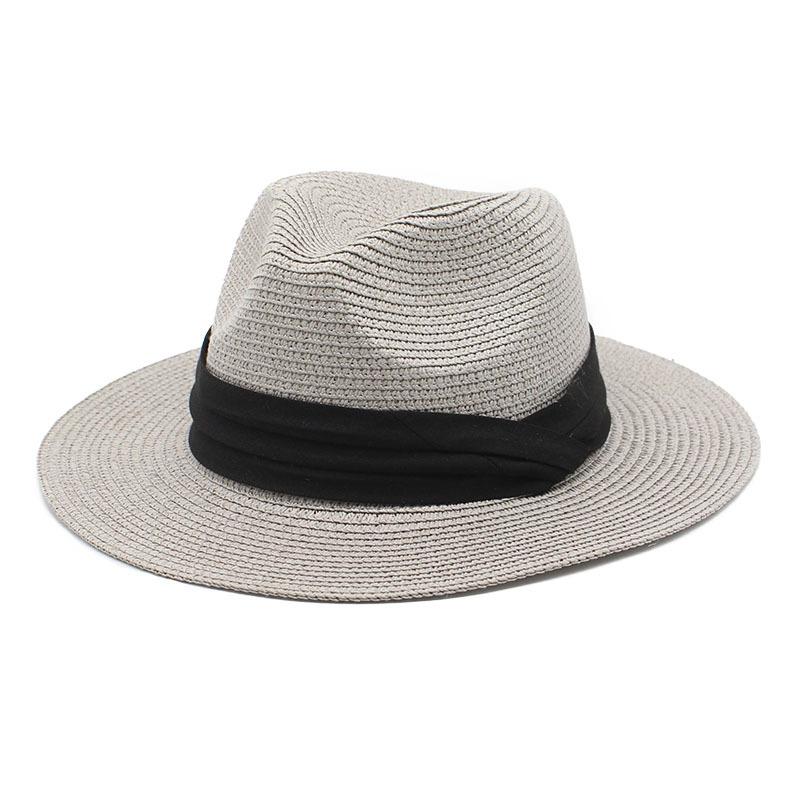 Summer Panama Straw Hat British Top Hat Men'S And Women'S Foldable Sunshade Beach Hat Sunscreen Hat