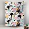 Cute colorful cat faces doodle cartoon pattern Patterned tapestry for bedroom and living room home decor sofas