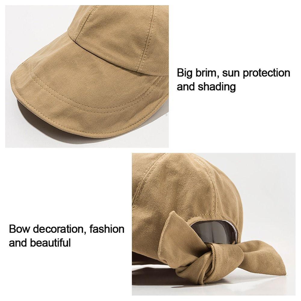 Travel Women Girl Anti-UV Soft Big Wide Brim Bows Bucket Hat Baseball Cap Sun Visor Hats Sun Hat