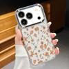 Little Floral Pattern Case For iPhone 17 Pro Max iPhone 16 15 14 13 Pro Max 11 17e 16e Plating Lens Frame Clear Soft Silicone Back Cover