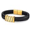 Gold Plated Black Retro Leather Rope Bracelet Gift for Boyfriend