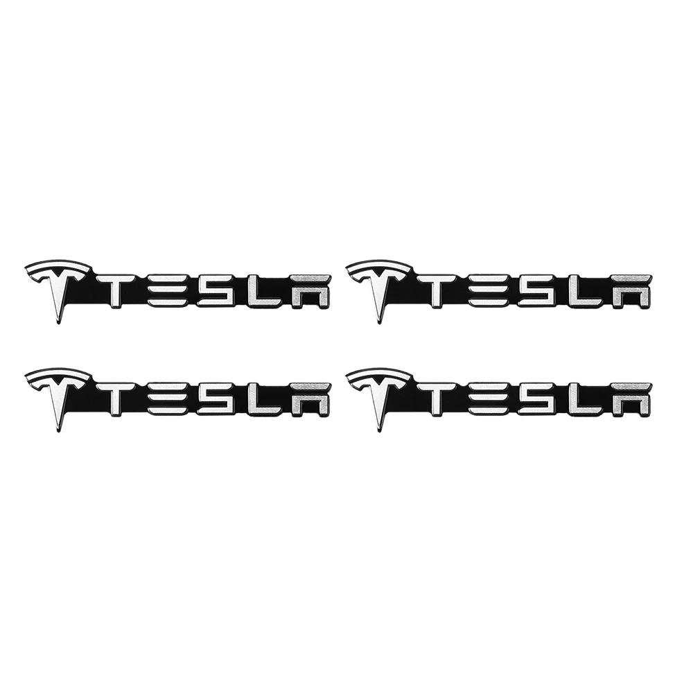 

Car Sticker 2025 New Tesla 2/4pcs 3D Metal Aluminum Car Styling Tesla Badge Emblem Audio Sticker Speaker Decorative Decal For Mo
