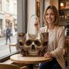 Stylish Skull Print Tote Bag for Daily Use
