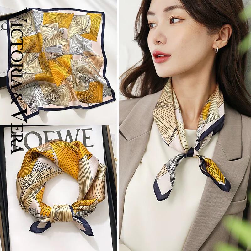 VICTORIA&VERA Mulberry Silk Small Square Scarf