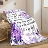 Purple Floral Butterfly Sister Gift Blanket bedroom Blanket for Livingroom Couch lunch break Soft throw for Friend's festival Gift