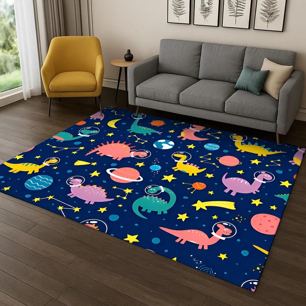 Dinosaur Cute Dino Cartoon Carpet Rug for Bedroom Living Room Sofa Home Doormat Kitchen Decor Bedroom Carpets for Living Room