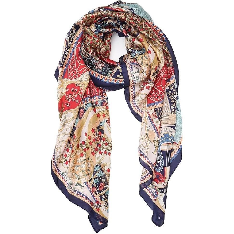 TWÓJ UŚMIECH Damski/Kobiecy Lekki Szal Szal z Mieszanki z Nadrukiem Kwiatowym/Jednokolorowy Na Sezon Wiosenno-Letni