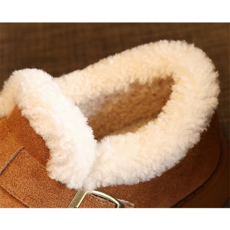 Pantofi de iarnă 2025 Femei Piele de căprioară Cizme de zăpadă Calduroase Pluș Plat Antiderapante Iarnă Rece Modă Dame Cizme de gleznă Negru Galben