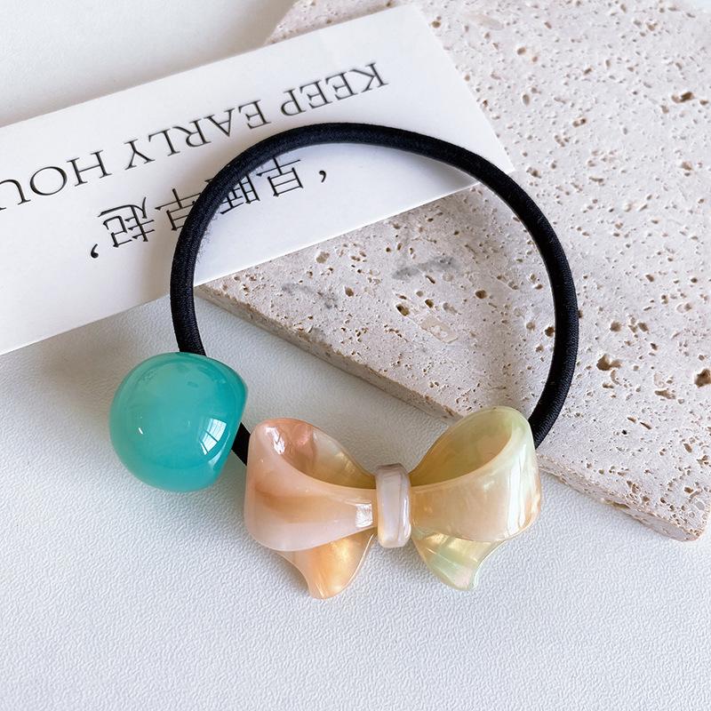 Cute Bowknot Rubber Band Fashion High Elastic Hairband Headband For Women Ponytail Hair Ring Loop Hair Accessories Girls Headwear