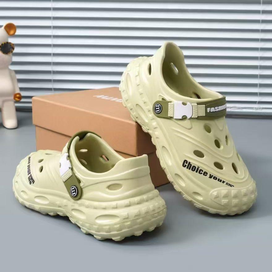 

Мужские летние нескользящие тапочки 2025 года — толстая подошва, удобные для ходьбы по болоту, без запаха, модный стиль 40-41