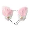 Fashion Fox Cat Ear Hair Band Popular Plush Cat Ear Headband Black White Soft Hairband With Bells Party Cosplay Hair Accessories