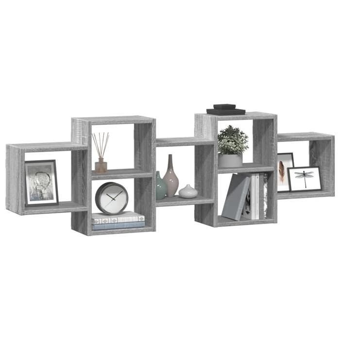 VidaXL Étagère murale sonoma gris 129x18x42 cm bois ingénierie 853223