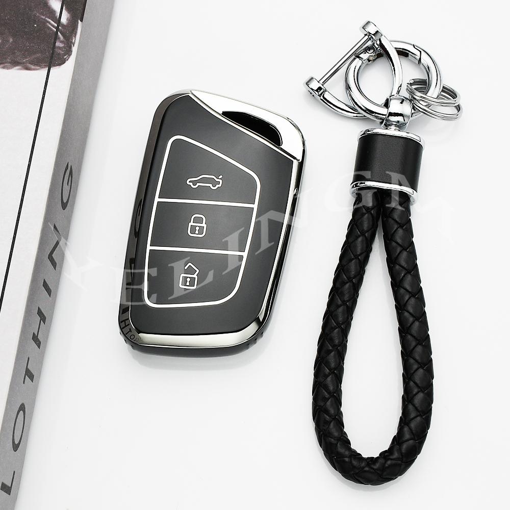 New Tpu 3Button Car Key Case Suitable For Jac Jiayue A5 X4 X7 Ic5 Iev S4 7S T8 Refine S4 S7 M6 Keyless Keychain Accessories