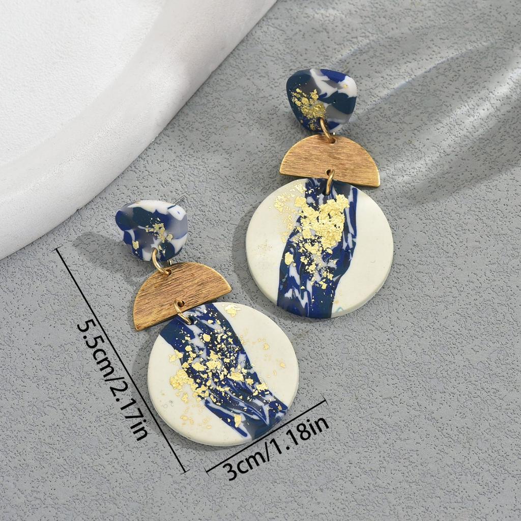 New Women's Geometric Jewelry, Niche Bronzing Process Design Earrings Versatile High-end Earrings Women