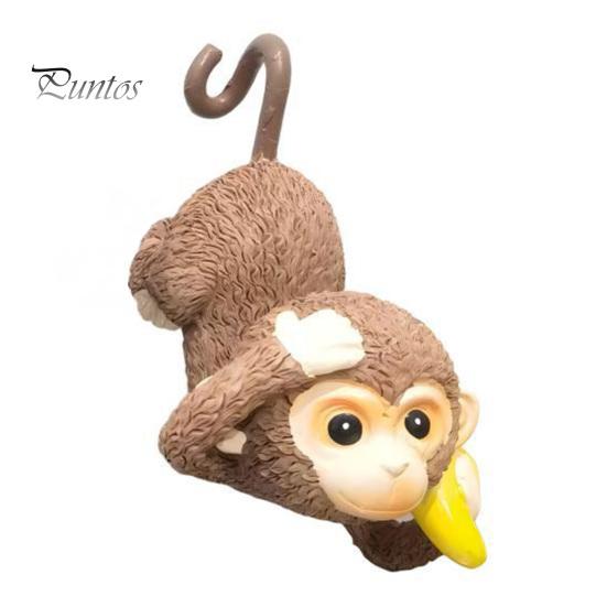 Cute Monkey Figurine Planter Hanging Statue, Resin Plant Pot Hugger, Birthday Present for Mom Miniature Flower Edge Decoration Decor Balcony