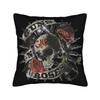 G-Guns N Roses Logo Rock Band Pillowcase Printing Cushion Cover Gift Skull Throw Pillow Case Cover Living Room Zippered 45X45Cm