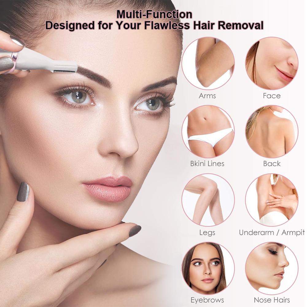 Portable Epilator Tool Electric Razor for Women Body Leg Bikini Hair Trimmer Painless Face Mustache Shaver Underarm Hair Removal