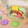 Wooden Kitchen Pretend Play Toy Simulation Wood Food Vegetable Salad Early Learning Chef Simulation Cooking Educational Toys
