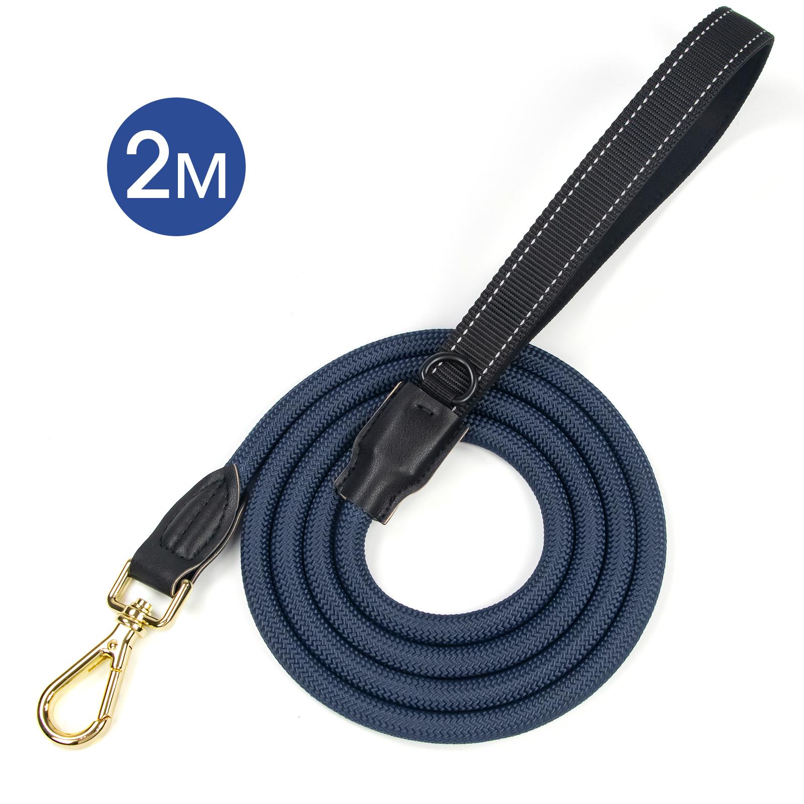 Laisse anti-traction pour chiens de grande taille, laisse rétractable robuste pour l'entraînement, laisse corde pour petits chiens, laisse rose réglable pour animaux de compagnie