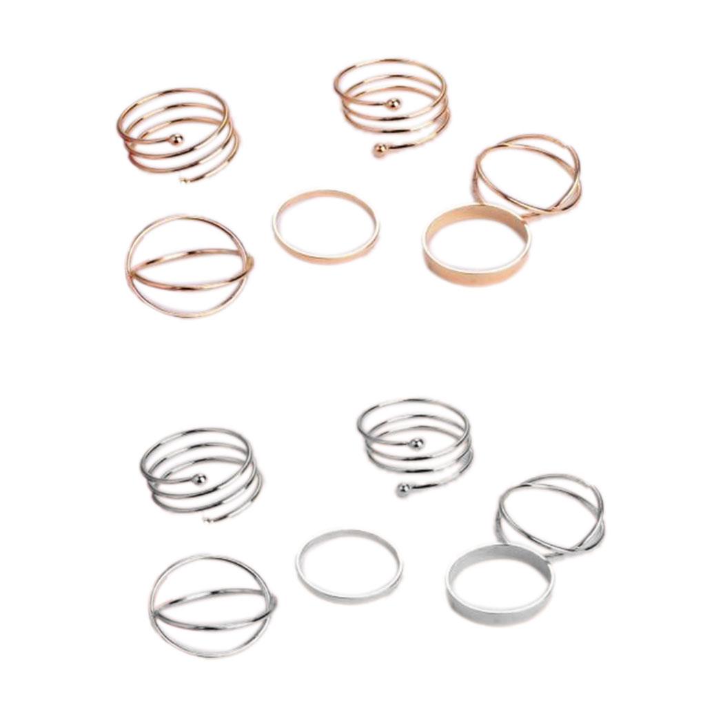 6 Pieces Girls Ring Set Adjustable Joint Jewellery Alloy Opening Decoration Elegant Rings Accessories for Birthday Party