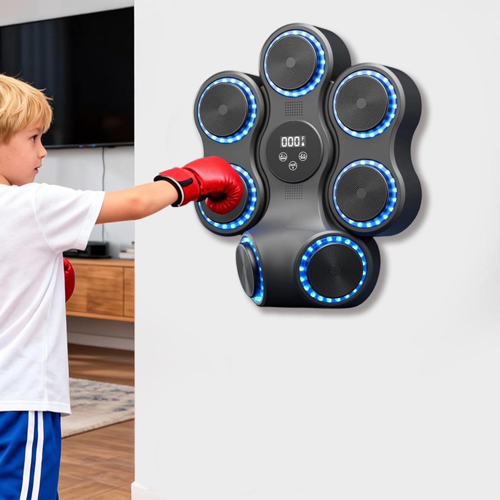 Chytrý hudební elektronický boxerský stroj, domácí boxerský terč na zeď, boxerský terč, dětské boxerské tréninkové zařízení