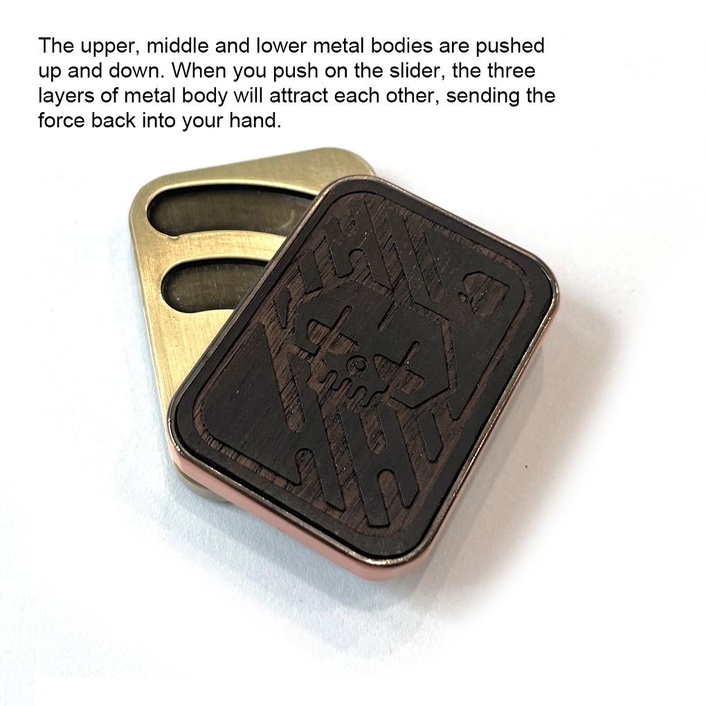 Fidget Slider 3 Layer Padauk Lodestone Push Card Stress Relief Funny Metal Hand Spinner Toy Sensory Toys
