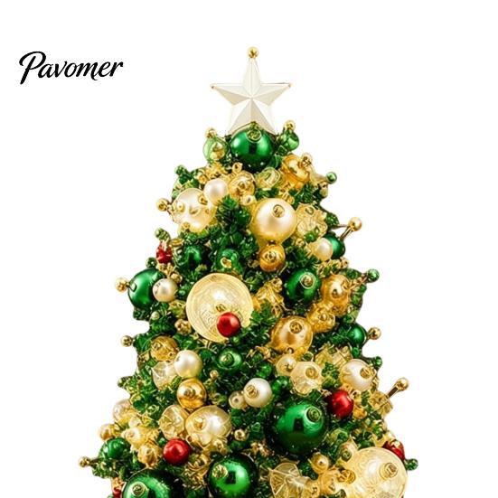 DIY Festive Home Decor Beaded Christmas Tree Kit, Handmade PVC Glitter Craft Desktop Ornament Set, Easy To Assemble Art Kit for Kids And Adults Gift