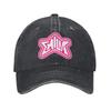 Emilia Mernes Pink Logo Unisex Baseball Caps Distressed Denim Caps Hat Vintage Outdoor Workouts Unstructured Soft Snapback Hat