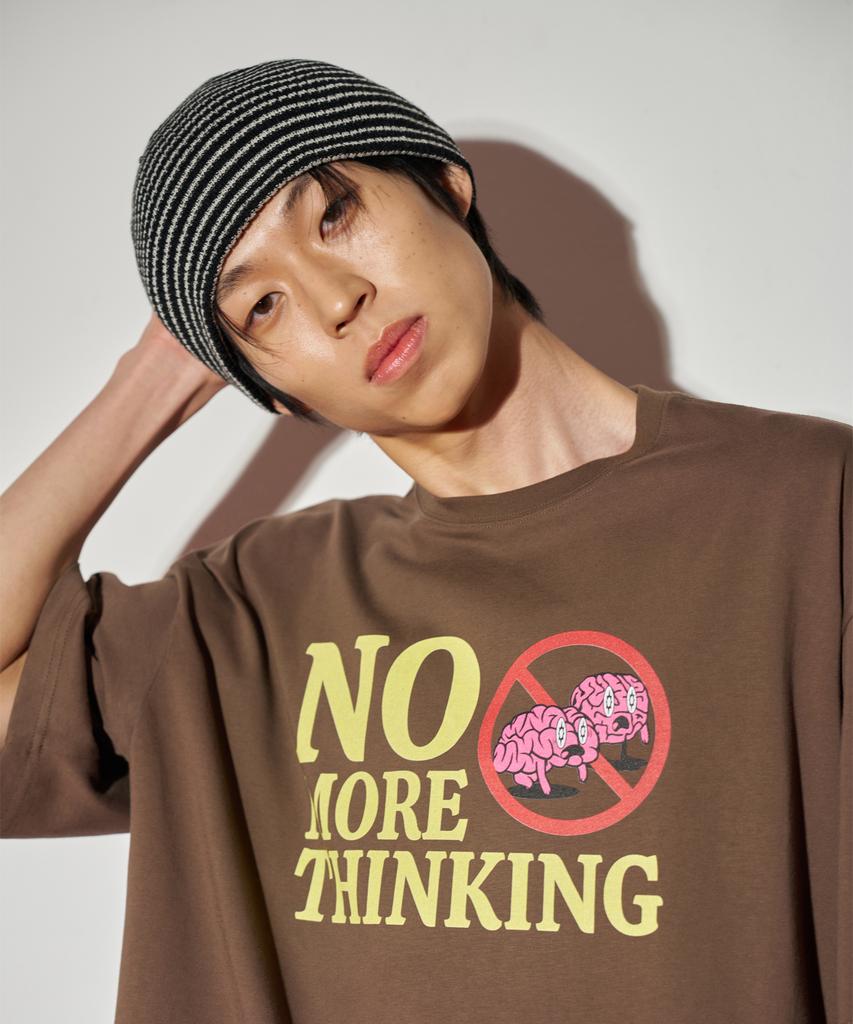 Lujeoseukeulleob No More Thinking Short Sleeve T-Shirt Brown