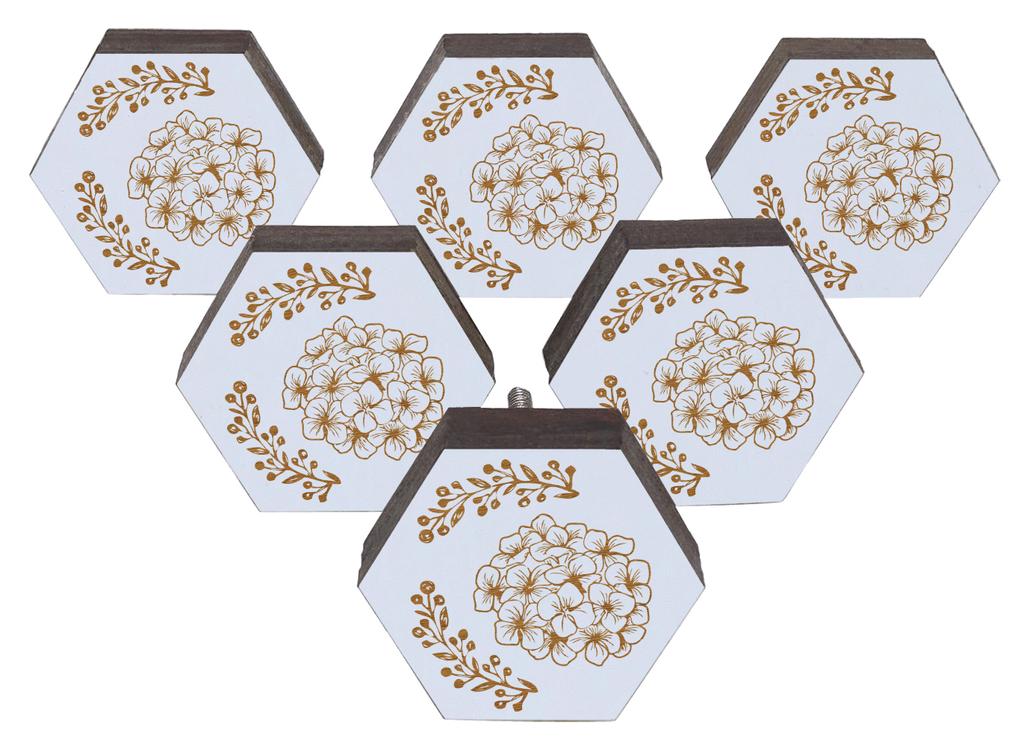 IBA Indianbeautifulart Brown Engraved Knobs Wooden Cupboard Door Knobs Pull Handle Pack of