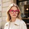 New cat eye anti-blue glasses ins personalized versatile flat glasses European and American fashion polygonal glasses frames