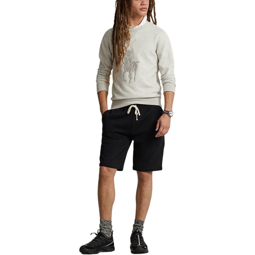 Polo Ralph Lauren Ss24 Equestrian Embroidered Crewneck Knit Casual Sweatshirt Men sweatshirt Light-Heather-Gray MNPOKNI16823444-020