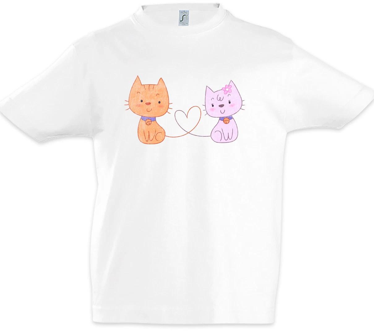 

Cat Cartoon Love Boys T-Shirt Cats Whiskers Love addicted Fan Toon 140