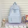 Schoolbag simple solid color schoolbag female Japanese large-capacity backpack junior high school student college student lightweight backpack 