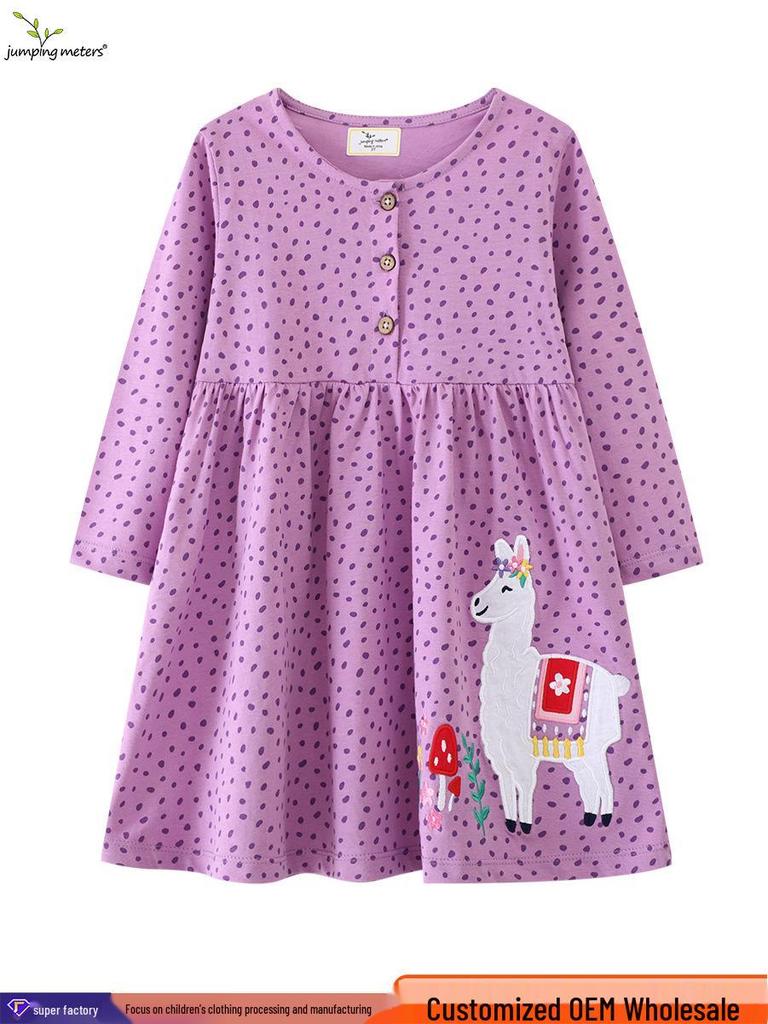 Girls' Embroidered Long-Sleeve Autumn Princess Dress - European/American Style