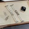 Pearl Beaded Bracelet for Apple Watch Band 49/46/45/44/42/41/40/38mm Women Chic Diamond Metal Wristband Strap for iWatch S10 9 8