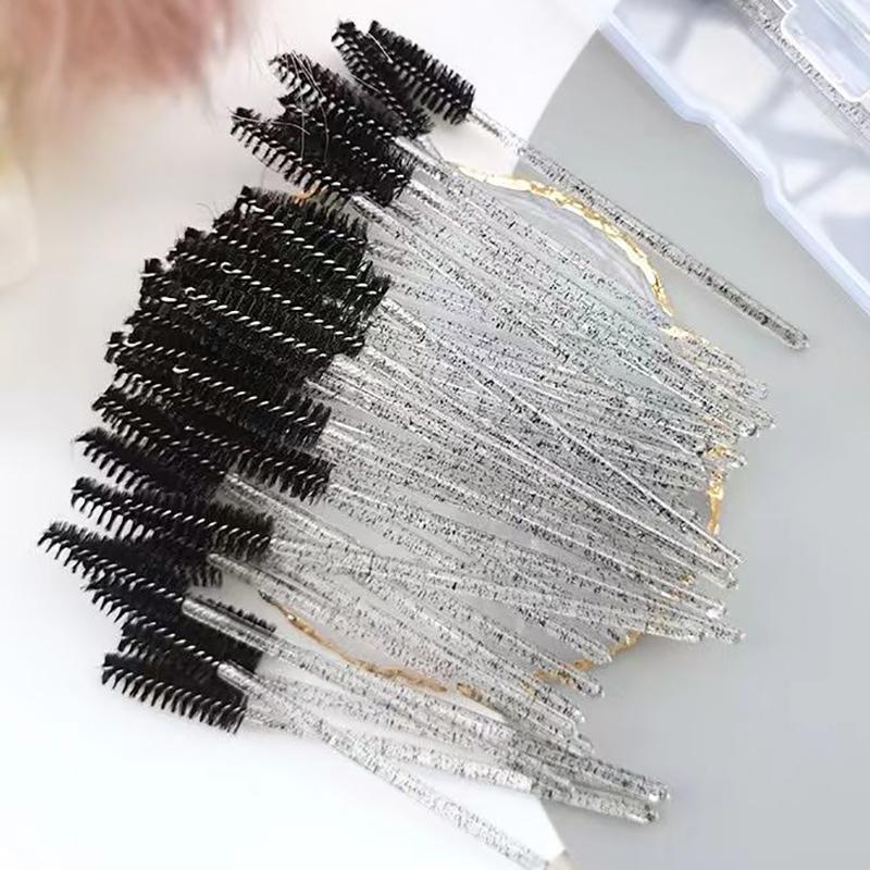 50Pcs Disposable Eyelash Wands Brush Eyebrow Comb Eye Lashes Extension Accessories Mascara Wand Makeup Professional Beauty Tool