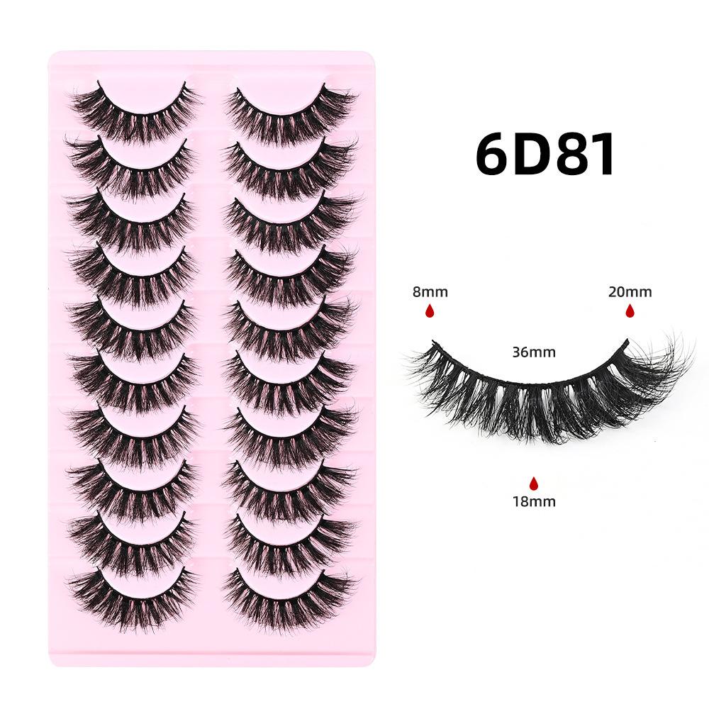 10 Pairs 3D Synthetic Mink Eyelashes Volume Dramatic Long False Eyelashes Bulk Pack