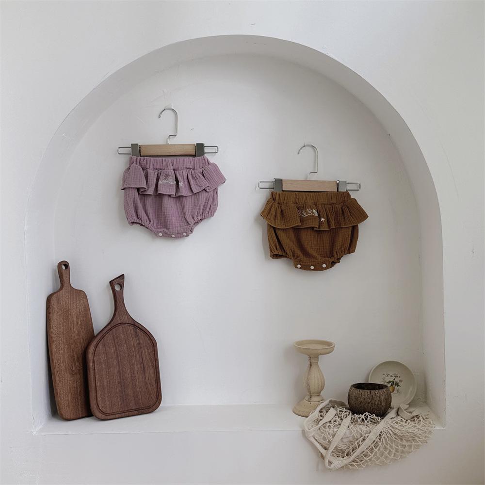 Sommer Baby- und Kleinkind Baumwollgaze Rüschenshorts im INS-Stil