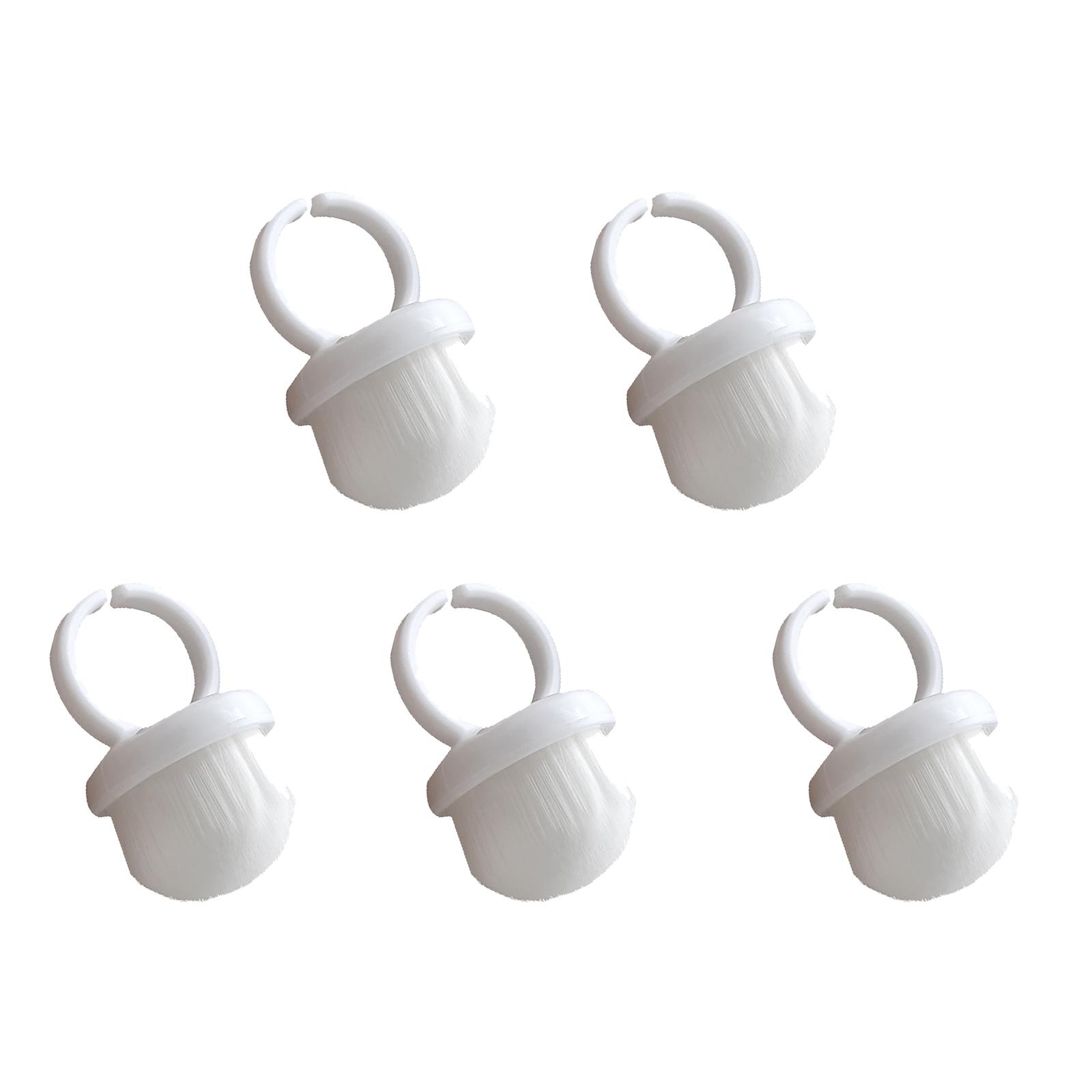 

5 шт. Кисточка в форме колец для ногтей, щетка для удаления пыли с ногтей, щетка для сбора пыли, щетка для акриловых ногтей белый