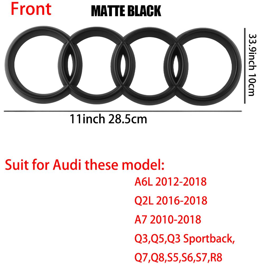 Logo 4 Anelli ABS Griglia Anteriore Auto Emblema Cofano Adesivo Badge Bagagliaio Posteriore Valvola Per Audi A3 A4 B8 8P A5 A6 A7 A8 Q2 Q3 Q5 Q7 Sline