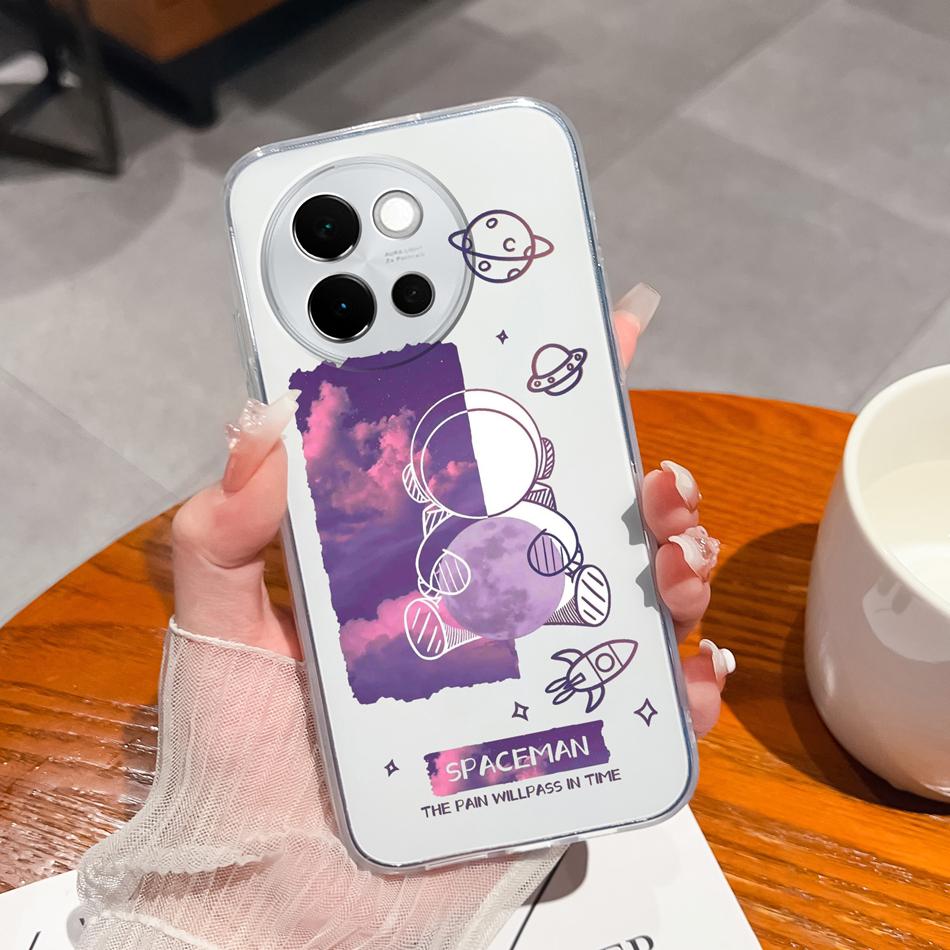 

For Vivo V40 Lite 5G Global Phone Case Leisure Butterfly Soft Clear Slim Silicone Anti Drop Back Cover For Vivo V40Lite Bumper Vivo V40 Lite-Global