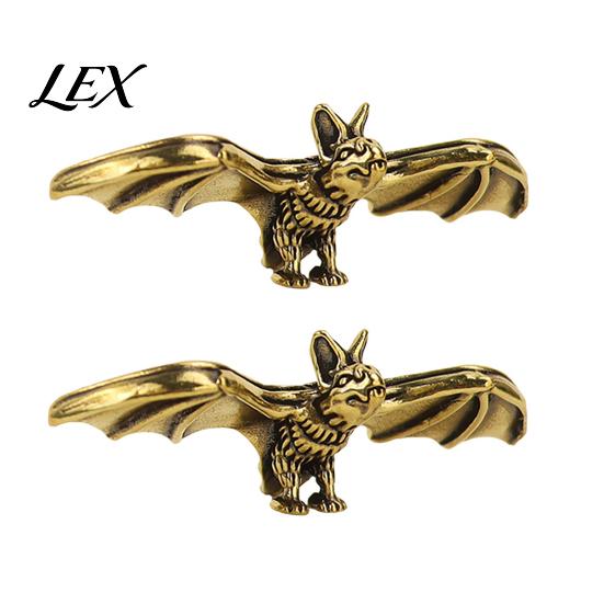 Handmade Brass Bat Art Figurines, Vintage Copper Flying Statue, Collectible Mini Animal Durable Metal Decor Ornament, Desk Feng Shui Sculpture