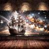 Large Size Mosaic DIY Full Diamond Painting Kits Art Fantasy Sailboat Starry Sky Embroidery Cross Stitch Rhinestones