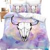 Farm Animal Duvet Cover Set Single King Queen Bohemian Mandala Bedding Set Microfiber Deer Bull Head Cow Skull Comforter Cover