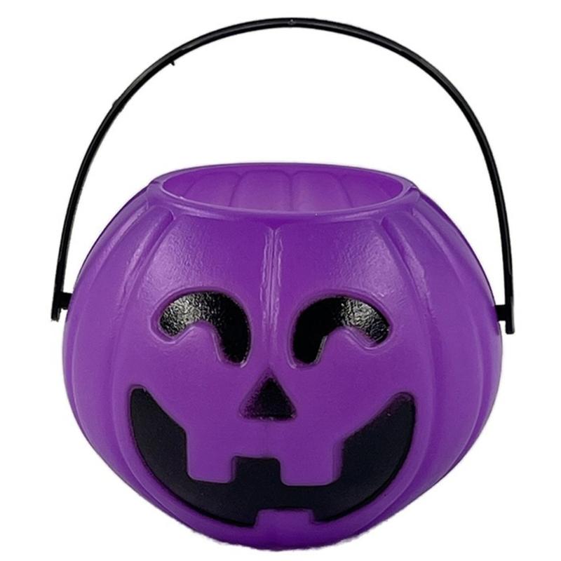 Halloween Candy Bins, Plastic Mini Buckets with Broad Openings and Carry Handle for Party Tables and Candy Chocolate Displays