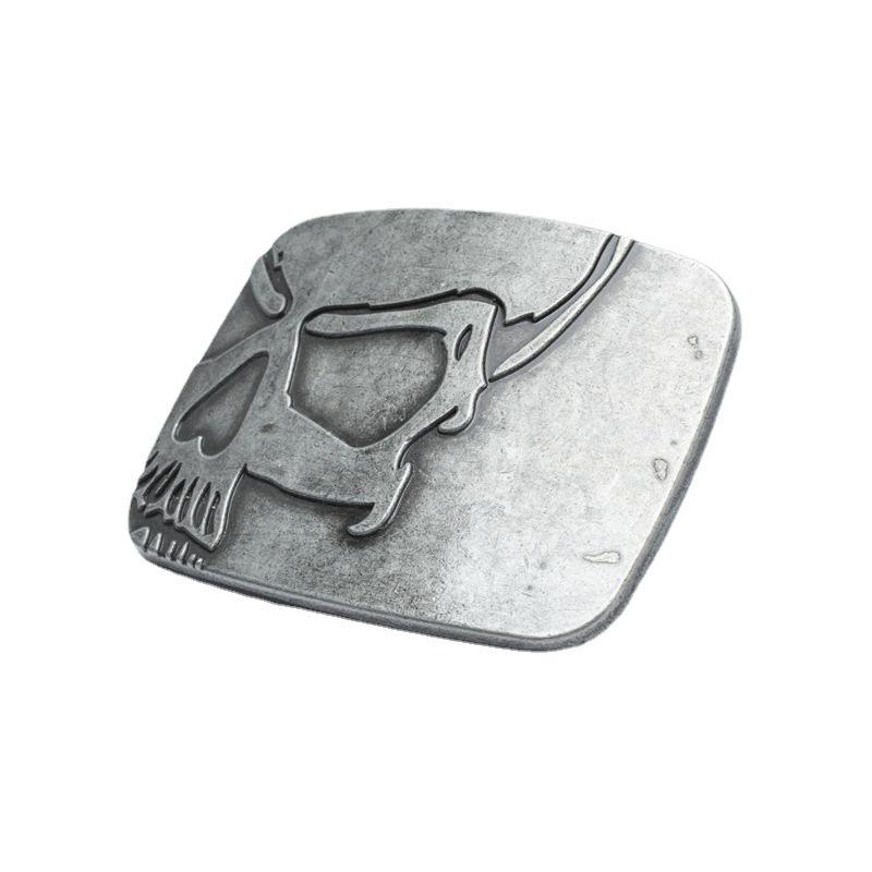 Men's Casual Skull Alloy Belt Buckle - Smooth, Stylish, 3.8cm