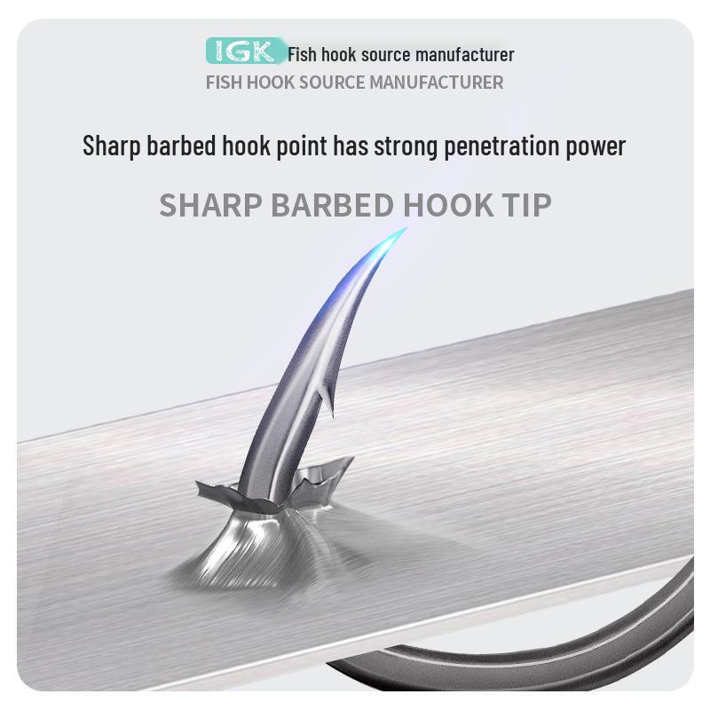 High Carbon Steel European Carp Fishing Hook with Tube, Flat Forged and Reinforced for Lure, Villain Giant Fish Hook.